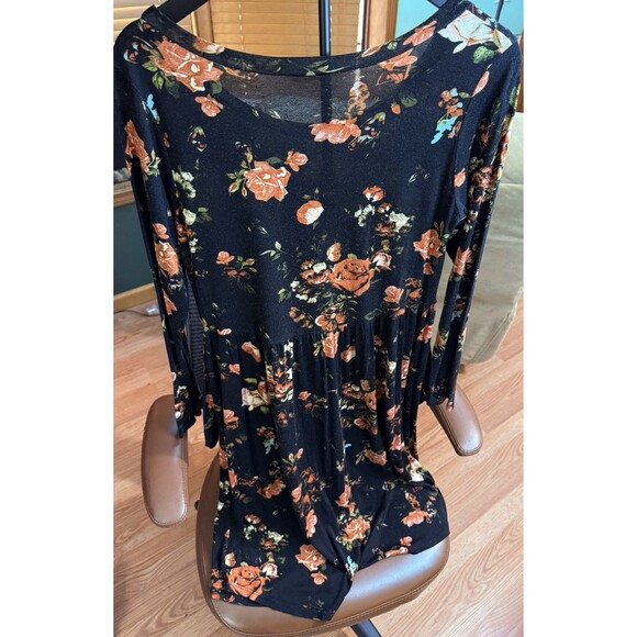 Jodifl Dresses & Skirts - JODIFL Floral Long Sleeve Dress P2190 Made In The USA Soft Rayon Blend